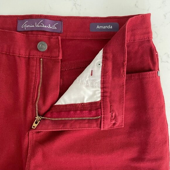 Gloria Vanderbilt Amanda 5 Pkt Straight Leg Cotton Jeans Burnt Red Sz 8P NWOT - Picture 5 of 13